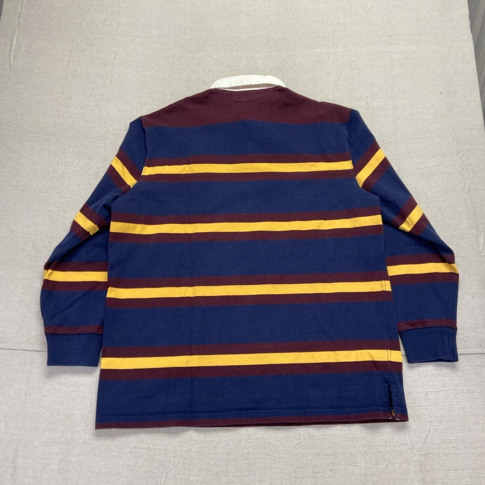 Vintage Polo Ralph Lauren Rugby Shirt Mens L Striped Ivy League Logo 90s - Picture 2 of 9